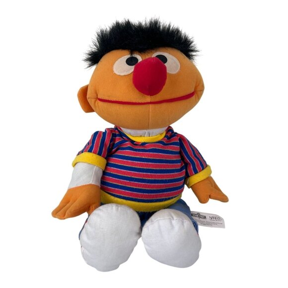Sesame Street Ernie Plush Stuffed Animal Toy Vintage 2003 Striped Shirt Nanco - Picture 1 of 15